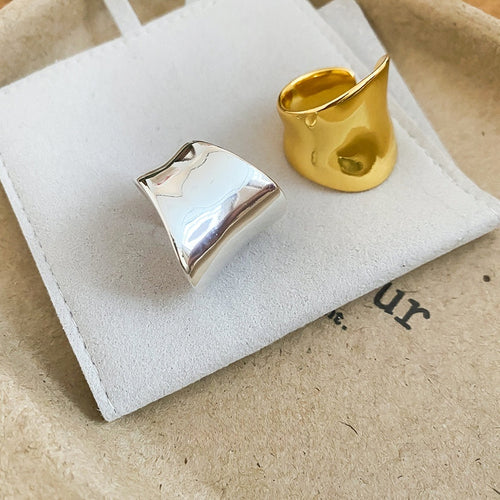 18K Gold Plated Irregular Open Ring With Statement Design For Women