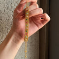 Ancient Gold Plated Copper Double Layer Square Colorful Inlaid Geometric Bangle For Women view 4