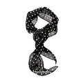 Vintage Polka Dot Ribbon Scarf Necklace With Swarovski Pearls Floral Old Money Fashion Accessory view 5