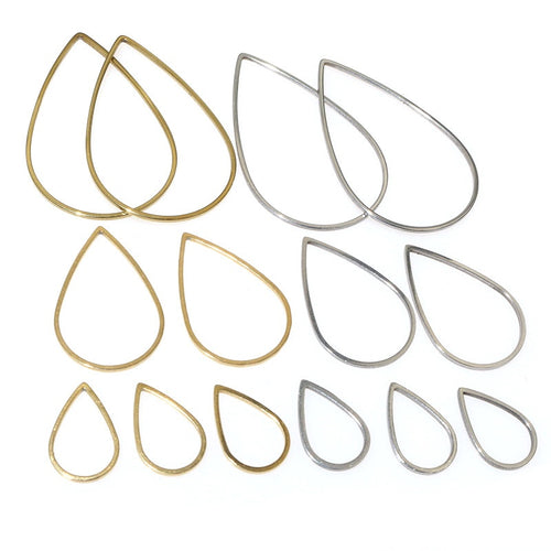 Stainless Steel Teardrop Small Pendant Geometric Charm For DIY Earrings Bracelets Jewelry