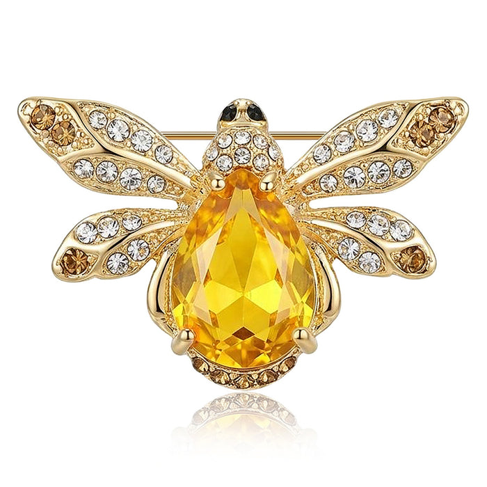 Alloy Rhinestone Bee Brooch Pin For Men's And Women's Apparel