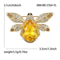 Alloy Rhinestone Bee Brooch Pin For Men's And Women's Apparel view 5