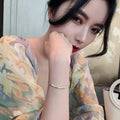 18K Gold Plated Copper Bamboo Bangle With Zircon Minimalist New Chinese Style Jewelry view 2