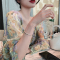 18K Gold Plated Copper Bamboo Bangle With Zircon Minimalist New Chinese Style Jewelry view 4