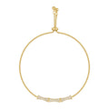 18K Gold Plated Copper Bamboo Bangle With Zircon Minimalist New Chinese Style Jewelry view 5