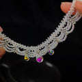 Stainless Steel Artificial Crystal Bead Water Drop Bangle Elegant Light Luxury Women's Jewelry view 4