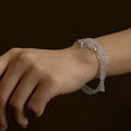 Stainless Steel Artificial Crystal Bead Water Drop Bangle Elegant Light Luxury Women's Jewelry view 3