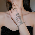 Copper Rhinestone Bow Ring Bracelet Bangle Elegant European Style Hand Jewelry For Women view 2