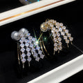 Korean Minimalist Copper Zircon Double Layer Round Clip-on Earrings for Women view 2
