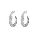 Luxury Full Zircon C Shape Copper Stud Earrings With Silver Pins For Banquet Party view 5