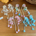Shell Flower Tassel Drop Earrings With Silver Pins, Sweet Vacation Style Floral Dangle Earrings view 4
