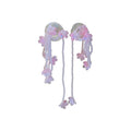 Shell Flower Tassel Drop Earrings With Silver Pins, Sweet Vacation Style Floral Dangle Earrings view 5