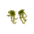 Fresh Forest Style Glass Crystal Flower Cluster Tassel Drop Earrings With Silver Pins view 5