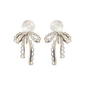 Korean Sweet Princess Faux Pearl Zircon Bow Clip-on Earrings, Light Luxury No-Piercing Ear Jewelry view 5