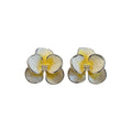 Copper Flower Stud Earrings With Dopamine Drip Glaze Gradient Sweet Summer Style view 5