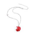 Stainless Steel French Minimalist Crystal Enamel Apple Pendant Necklace Light Luxury Clavicle Chain view 5