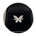 Korean Elegant Butterfly Ring For Women Fresh Lady Style Marquise Inlaid Jewelry view 2