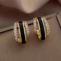 Oil Painting Style U Shaped Line Stud Earrings For Women Minimal Commuter Fashion Jewelry view 1