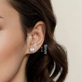 Minimalist Faux Pearl Flower Stud Earrings For Women, Elegant Daily Wear Versatile Ear Jewelry view 4
