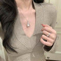 Light Luxury French Rhinestone Waterdrop Faux Pearl Pendant Choker Necklace view 3
