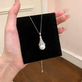 Light Luxury French Rhinestone Waterdrop Faux Pearl Pendant Choker Necklace view 4