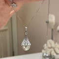 Light Luxury French Rhinestone Waterdrop Faux Pearl Pendant Choker Necklace view 1