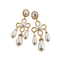 Vintage Floral Waterdrop Faux Pearl Stud Earrings With Silver Pins For Elegant Evening Wear view 5