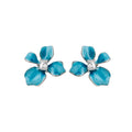 Sweet Style Gradient Blue Alloy Flower Stud Earrings For Summer Beach Vacation Outfits view 5
