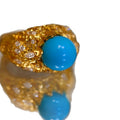Vintage Court Style Copper Ring With Zircon Round Pleated Geometric Design For Women view 5