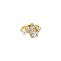 Zircon Butterfly Pearl Open Ring With French Elegant Design For Women view 5