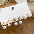 Light Luxury Faux Pearl Rhinestone Jewelry Set With Silver Needle Round Geometric Stud Earrings view 1