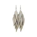 European Style Iron Leaf Texture Tassel Drop Earrings Light Luxury Statement Ear Hooks view 5