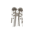 Iron Metal Round Tassel Drop Earrings With Silver Pins, Light Luxury Geometric Statement Style view 5