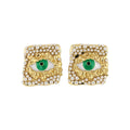 Faux Pearl Diamond Eye Enamel Stud Earrings Creative Statement Niche Style Women's Jewelry view 5