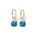 2026 New Copper Zircon Flower Square Hoop Earrings Light Luxury Statement Designer Ear Cuffs view 5