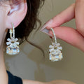 2026 New Copper Zircon Flower Square Hoop Earrings Light Luxury Statement Designer Ear Cuffs view 4