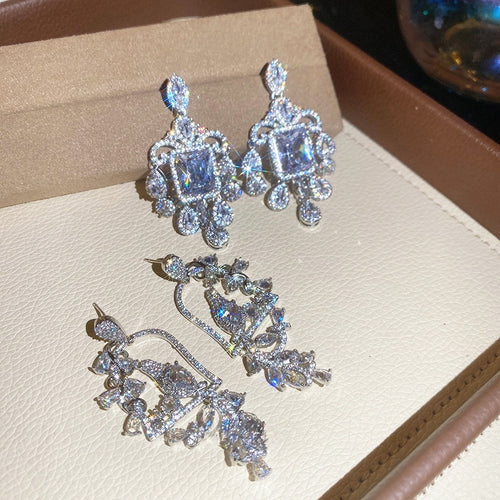 Copper Bird Cage Drop Earrings With Silver Pins, Full Rhinestone French Court Style Long Dangle Design