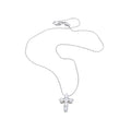 Vintage Light Luxury Stainless Steel Double Layer Cross Zircon Pendant Necklace For Women view 5