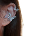 Light Luxury Copper Zircon Butterfly Bow Clip-on Earrings For Women No Piercing Ear Cuffs view 5