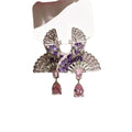 Copper Zircon Fan Teardrop Stud Earrings Elegant Luxury Banquet Dress Jewelry view 5