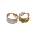 Simple Style Copper Drip Enamel C Shaped Hoop Earrings For Women, Geometric Round Elegant Jewelry view 5