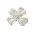 Elegant French Multilayer Silk Satin Ribbon Flower Stud Earrings Necklace Jewelry Set For Women view 5