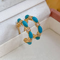 18K Gold Plated Copper C Shape Zircon Stone Stud Earrings With Silver Pins, Minimalist Fashion Jewelry view 1