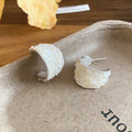 Mother Of Pearl Shell C-Shaped Geometric Stud Earrings For Women Light Luxury Minimalist Jewelry view 4