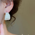 Mother Of Pearl Shell C-Shaped Geometric Stud Earrings For Women Light Luxury Minimalist Jewelry view 3