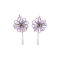 Glass Seed Bead Flower Stud Earrings With Silver Posts, Sweet Vacation Style view 5