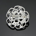 Black Silver Tone Flower Openwork Crystal Metal Brooch Pin view 5