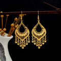 Bohemian Ethnic Gold Alloy Teardrop Filigree Tassel Statement Vintage Luxury Dangle Earrings view 3