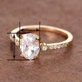 Light Luxury Oval Design Plated Ring For Bridal Proposal Dress Accessories, Classic view 4