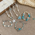 Vacation Style Shell Starfish Bracelet And Necklace Jewelry Set With Light Luxury Beach Design view 3